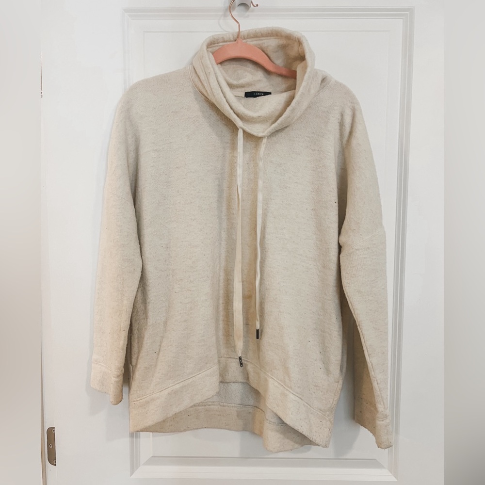 J Crew Funnel Neck Heavyweight Wool Blend Sweatshirt  size M